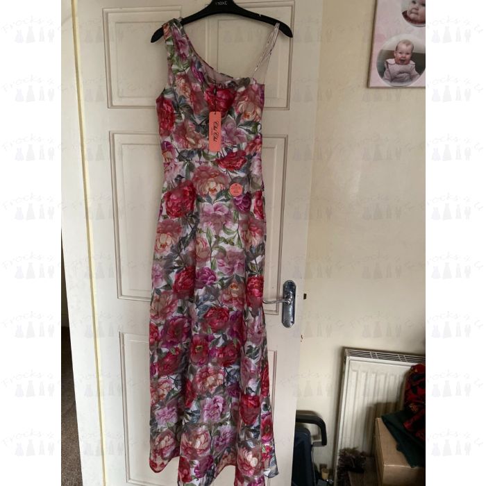 BNWT CHI CHI LONDON LADIES MULTI COLOUR ONE SHOULDER DRESS SIZE 6