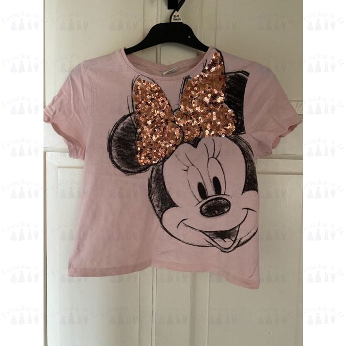 F F GIRLS PINK MINNIE MOUSE T SHIRT AGE 9 10 YEARS