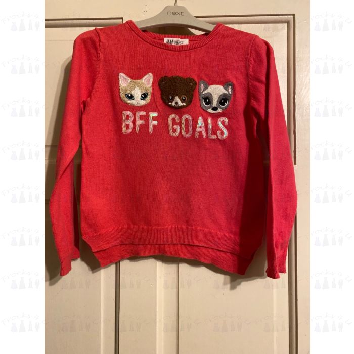 H M GIRLS PINK JUMPER BFF GOALS AGE 4 6 YEARS